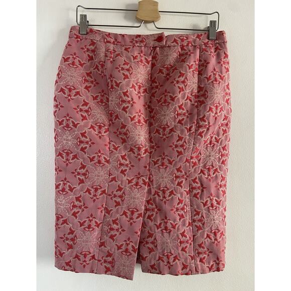 Women's MODA International Christmas Holiday Skirt Size 8 Candyland Pink Red - Picture 2 of 9